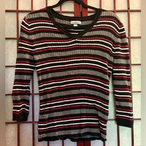 Croft & Barrow Black and Red Striped Sweater